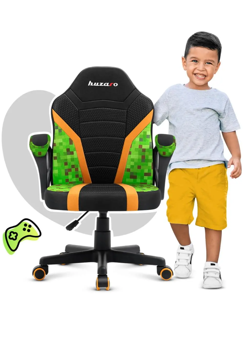 Fotel Huzaro Ranger 1.0 Mesh Dla dzieci do 130kg Tkanina Pixel