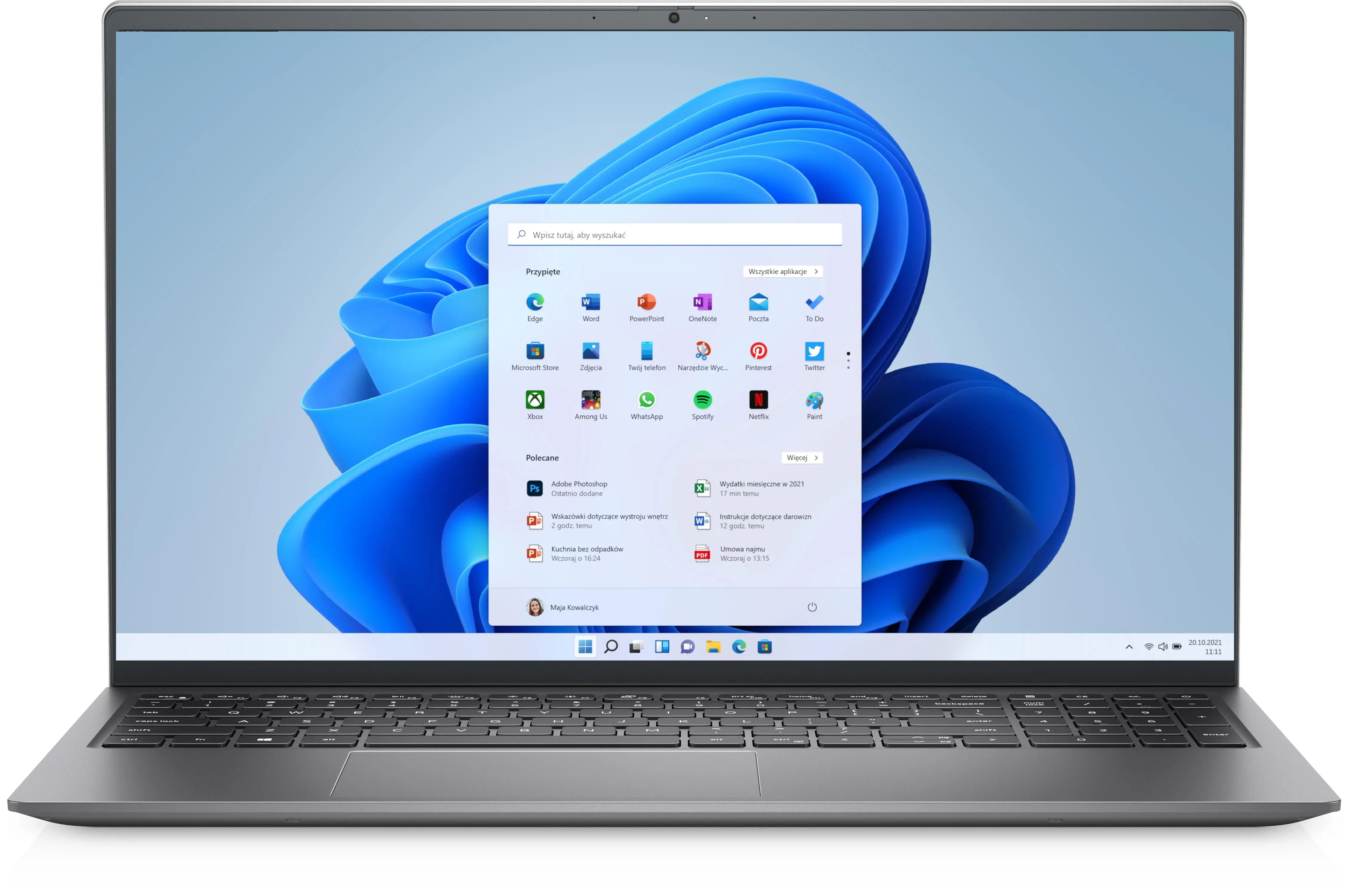 Laptop Dell Inspiron 15 5510-5917 15,6" i5-11320H 16GB RAM 512GB Dysk SSD Win11 Srebrny