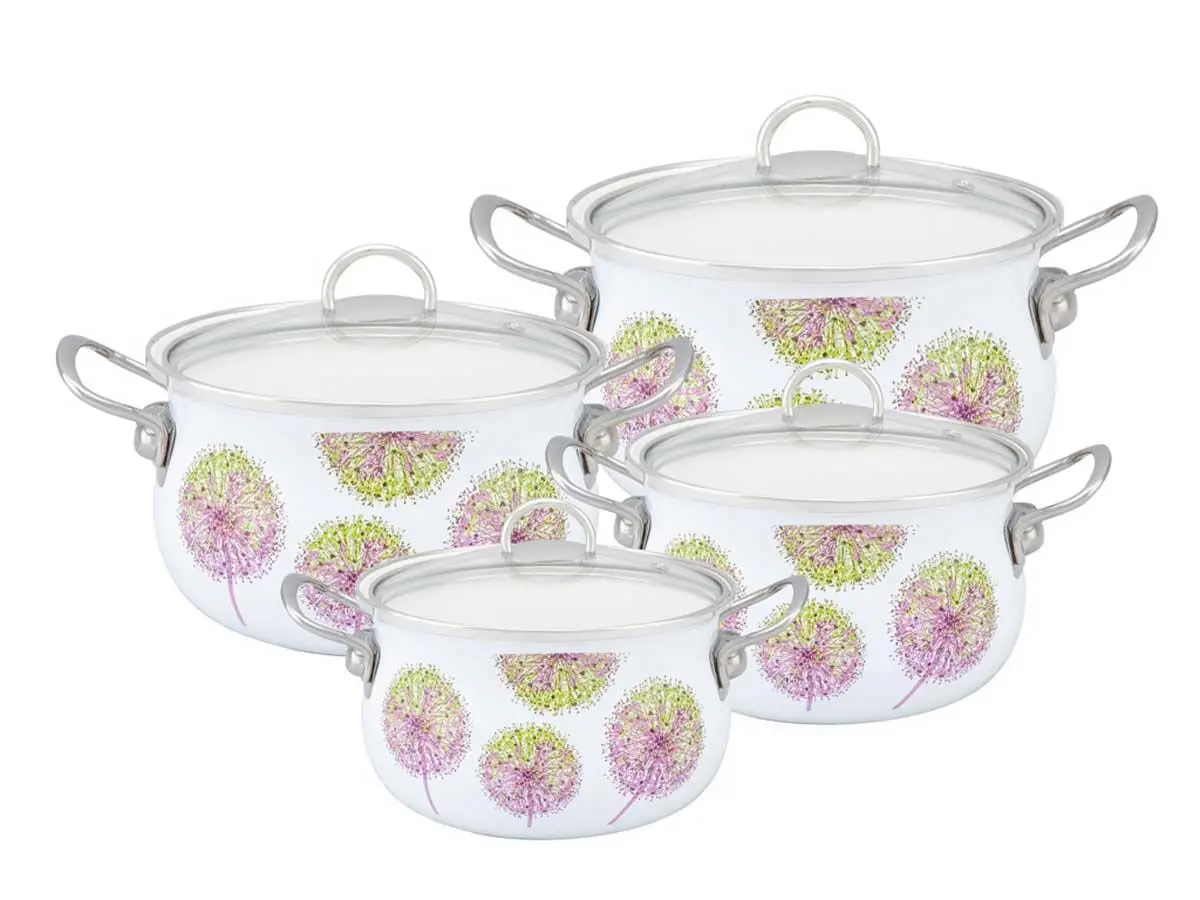 Zestaw garnków Florina Solis Indukcja Emalia 8 elementów