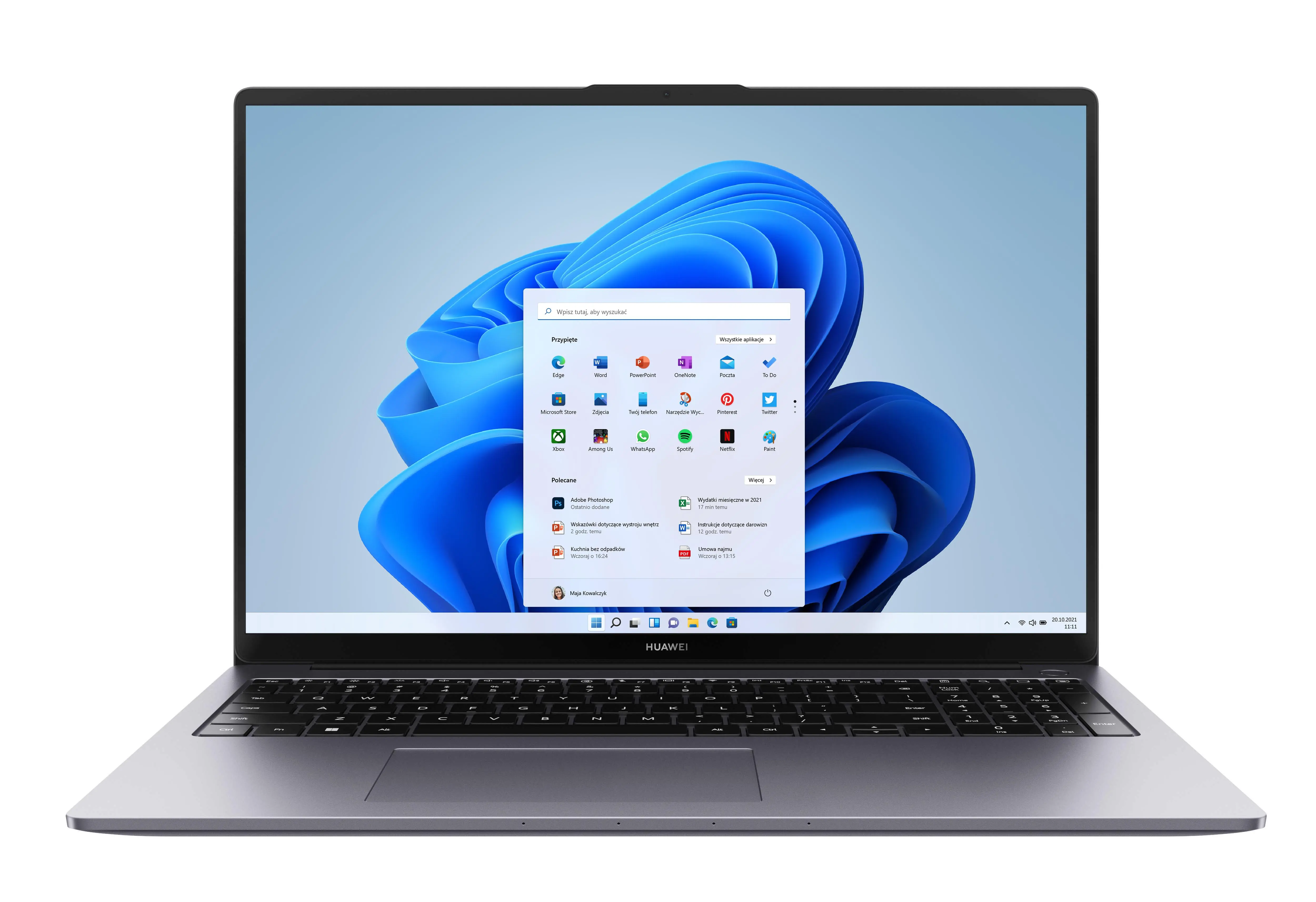 Laptop Huawei MateBook D 16 16" i5-12450H 16GB RAM 512GB Dysk SSD Win11 Szary