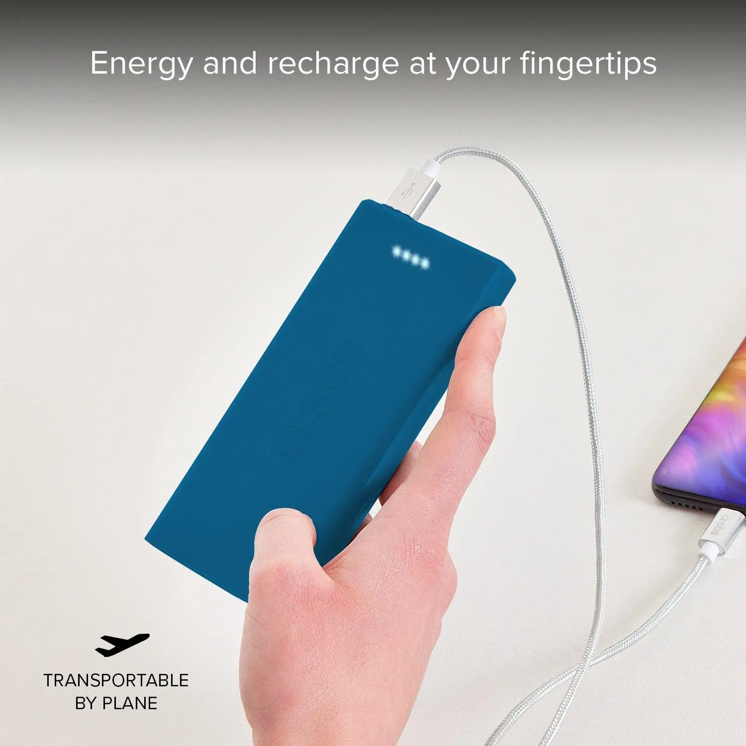 Powerbank SBS TTBB10000FASTA 10000mAh USB-C + micro USB 10W Niebieski