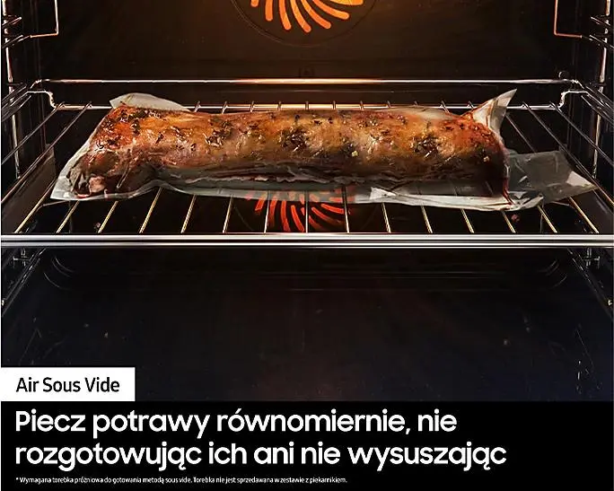 Piekarnik elektryczny parowy Samsung NV7B4545VAS Dual Cook Flex Termoobieg Zdalne sterowanie Srebrny-stal