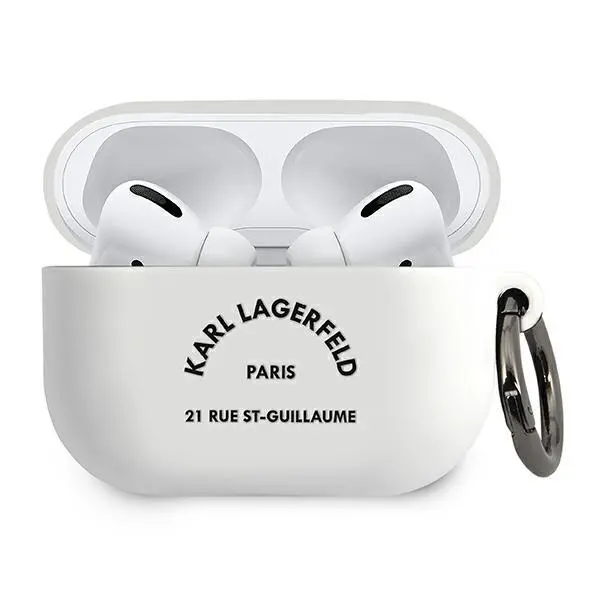 Etui na słuchawki Karl Lagerfeld KLACAPSILRSGWH Silicone RSG AirPods Pro Cover Biały