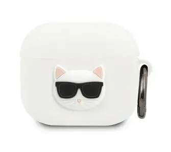 Etui na słuchawki Karl Lagerfeld KLACA3SILCHWH Silicone Choupette AirPods 3 Cover Biały