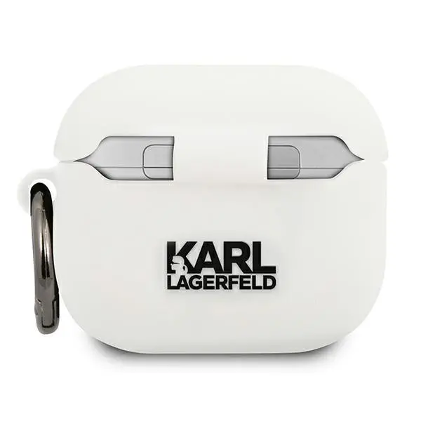 Etui na słuchawki Karl Lagerfeld KLACA3SILCHWH Silicone Choupette AirPods 3 Cover Biały