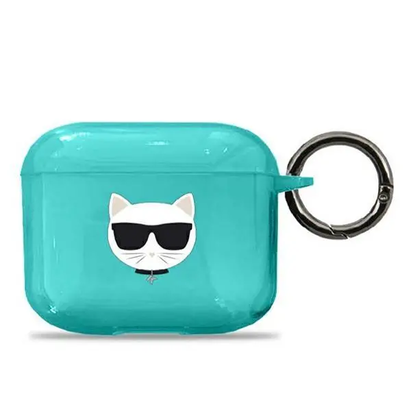 Etui na słuchawki Karl Lagerfeld KLA3UCHFL Choupette Head AirPods 3 Cover Niebieski