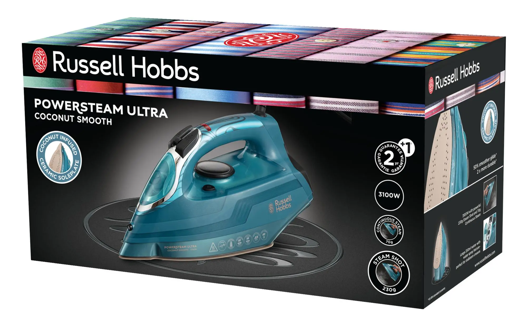 Żelazko Russell Hobbs Power Steam Ultra Coconut Smooth 26340-56 Ceramic 230g/min