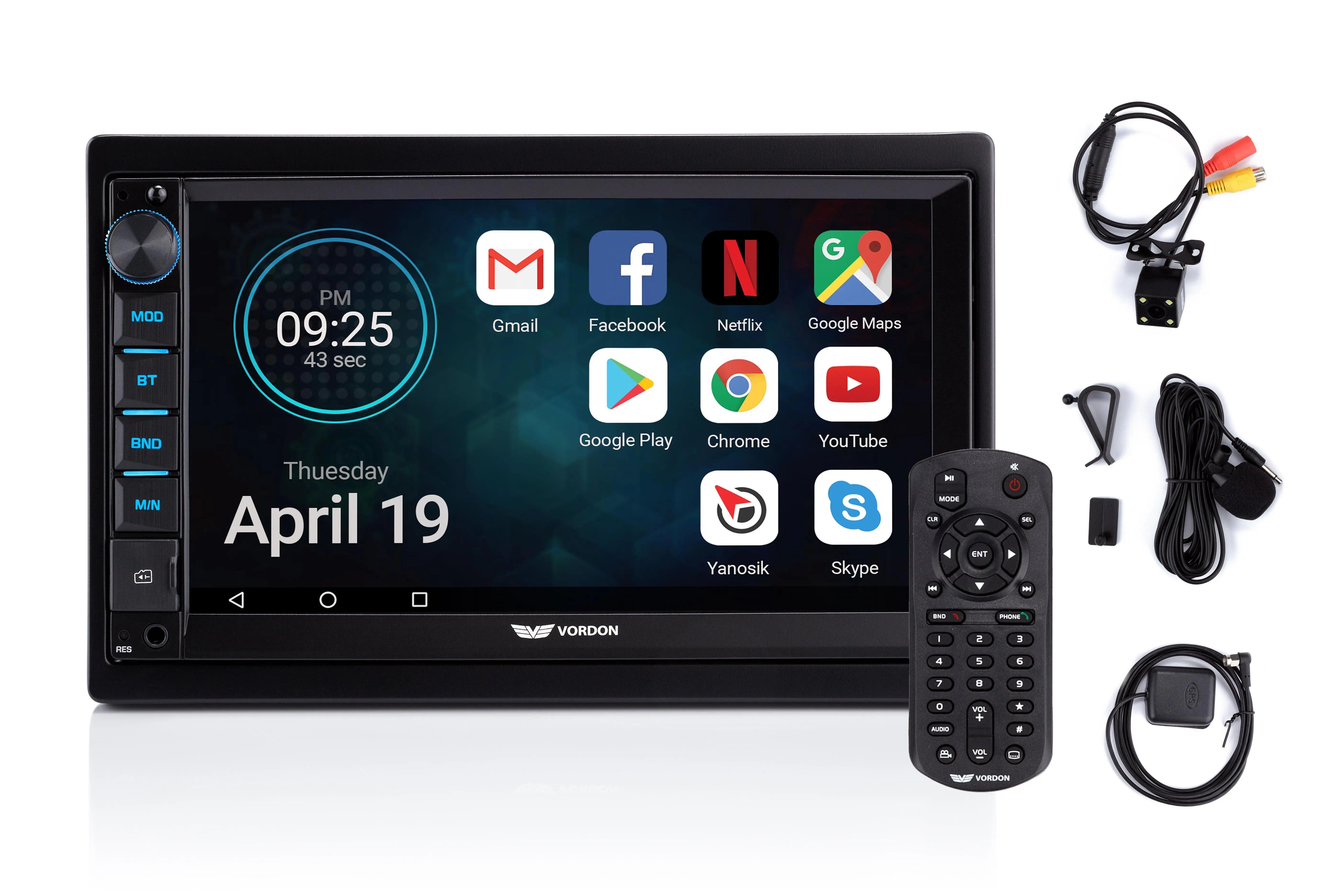 Radioodtwarzacz samochodowy Vordon AC-8290U Belfast z USB/SD 7" 4x60W Bluetooth