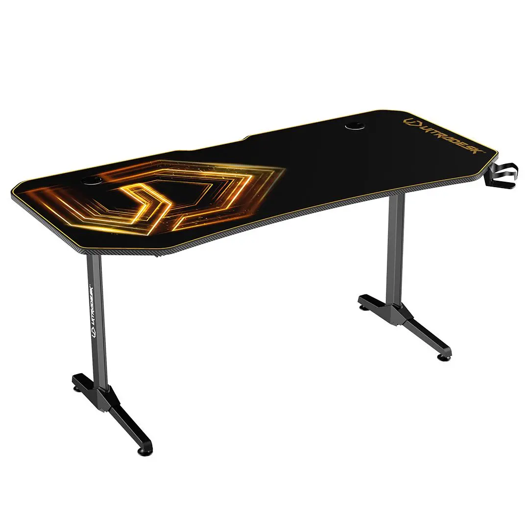 Biurko Ultradesk FRAG XXL 160cm Czarno-złoty