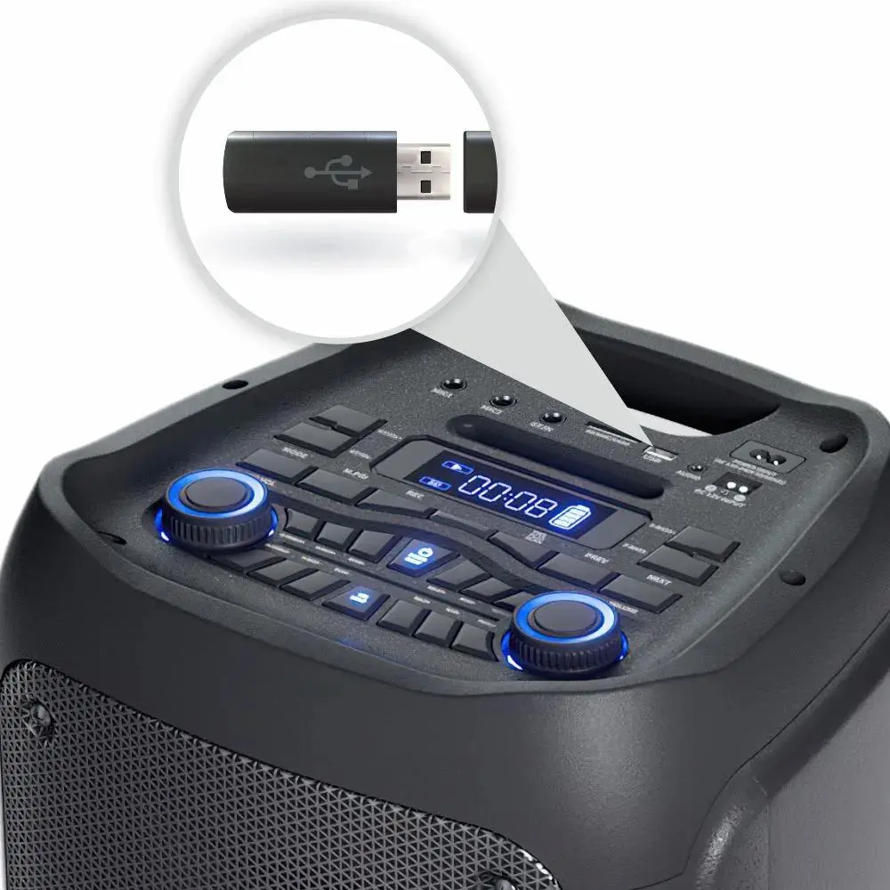 Power Audio Manta SPK5450 300W Bluetooth Radio FM Mikrofon Karaoke Czarny