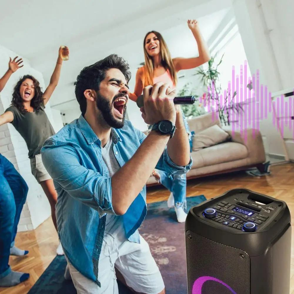 Power Audio Manta SPK5450 300W Bluetooth Radio FM Mikrofon Karaoke Czarny