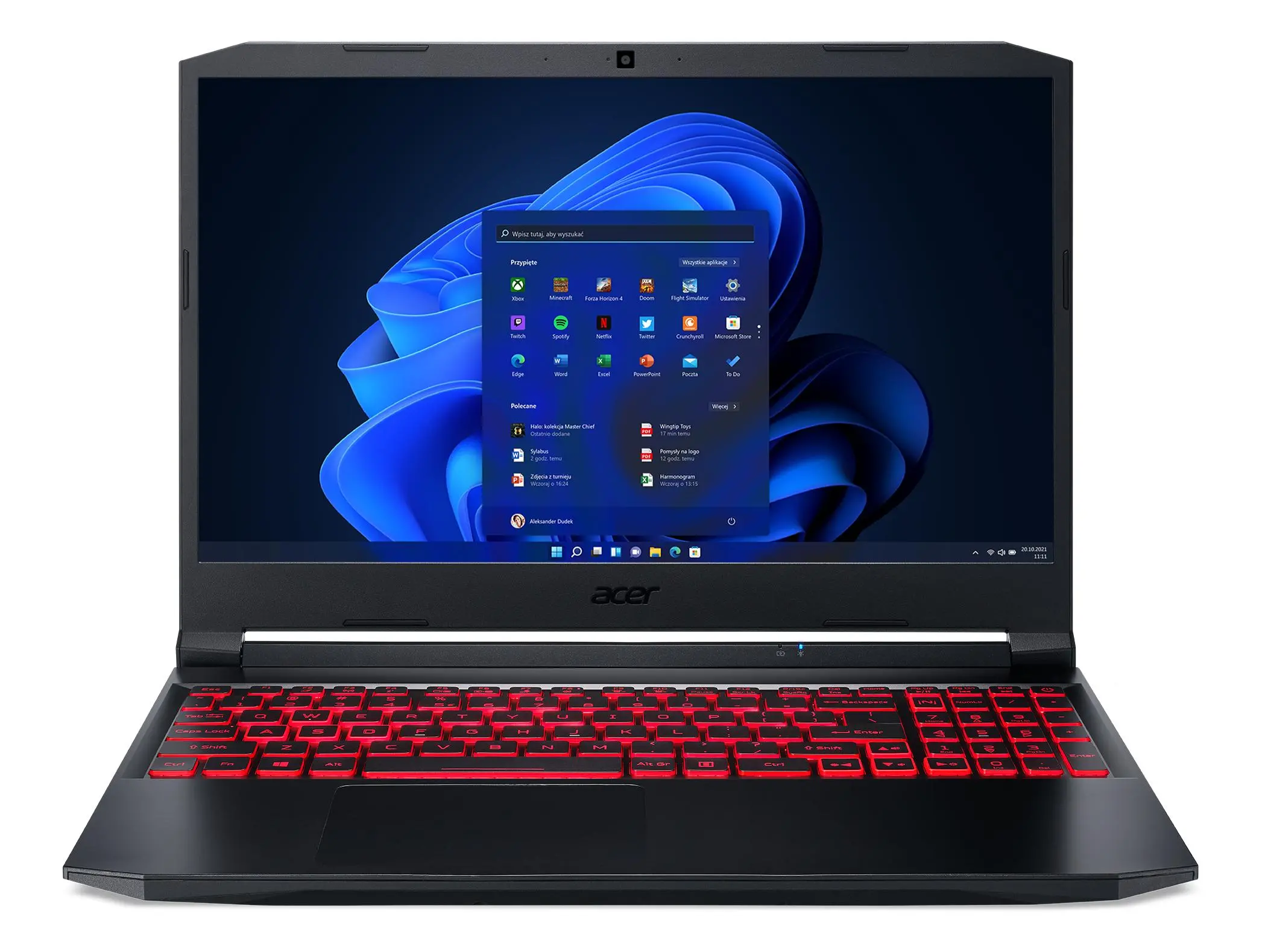 Laptop gamingowy Acer Nitro 5 AN515-57-58BA 15,6" 144Hz i5-11400H 16GB RAM 512GB Dysk SSD RTX3050 Win11 Czarny