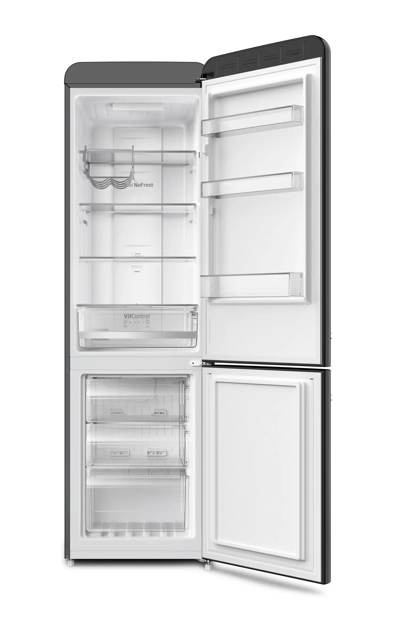 Lodówka Amica FK3495.3FBAA Pełny No Frost 186,5cm Szuflada z kontrolą wilgotności Czarny