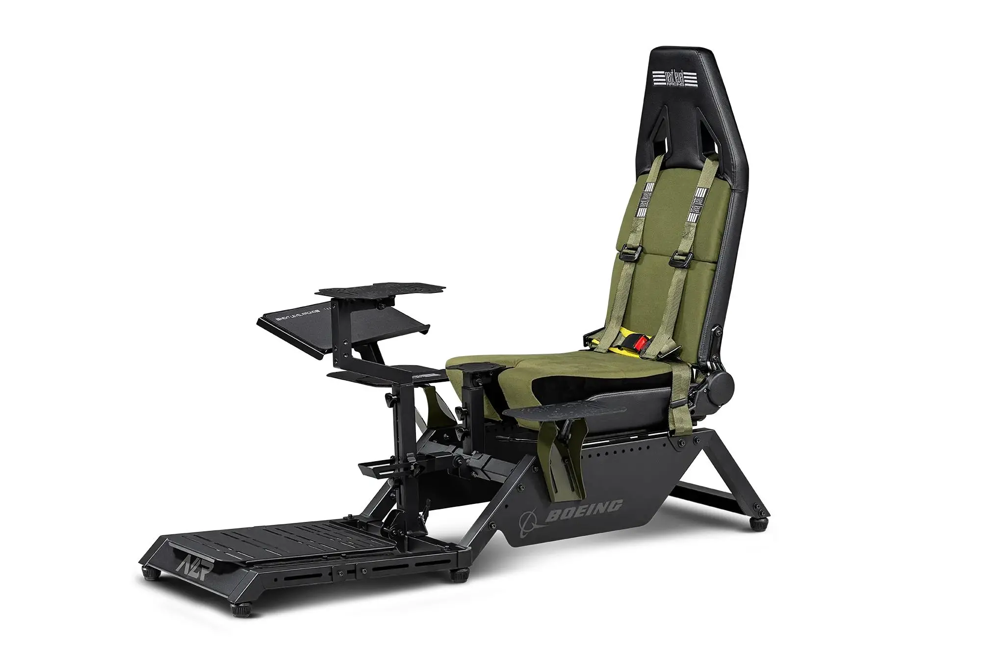 Fotel Next Level Racing NLR-S028 Flight Simulator Boeing Military Edition kokpit do 150kg Czarno-zielony