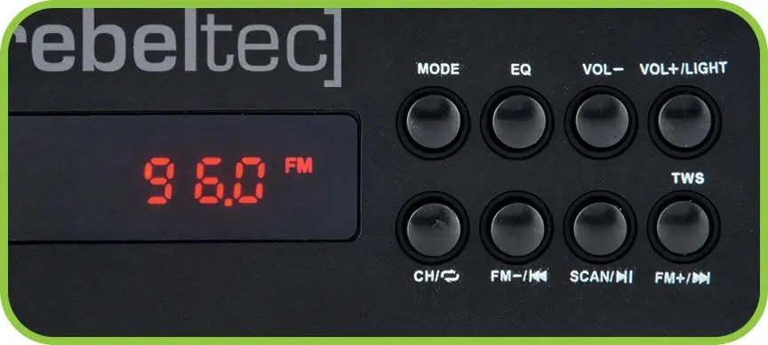 Głośnik Bluetooth Rebeltec CORFU 12W Radio FM Czarny