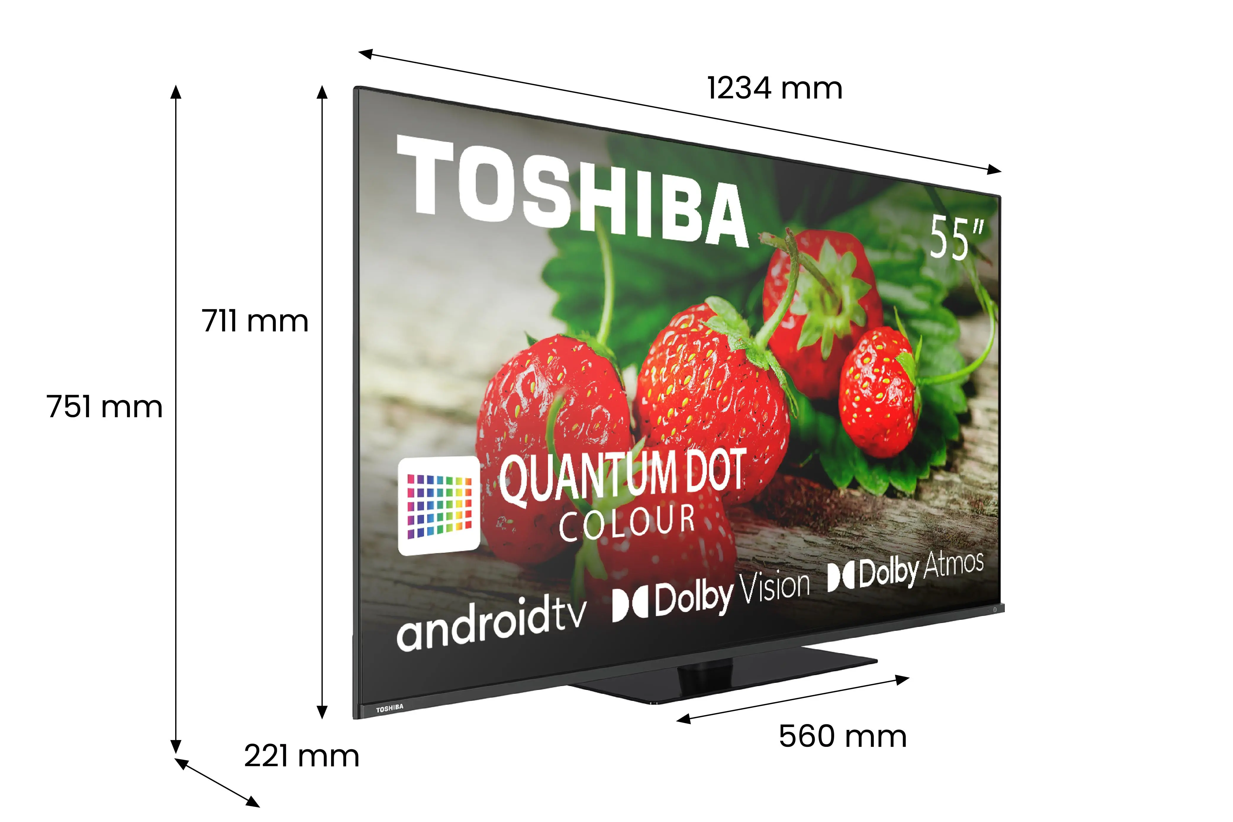 Telewizor Toshiba 55QA7D63DG 55"  QLED Android TV Dolby Vision Dolby Atmos DTS-X 60Hz DVB-T2