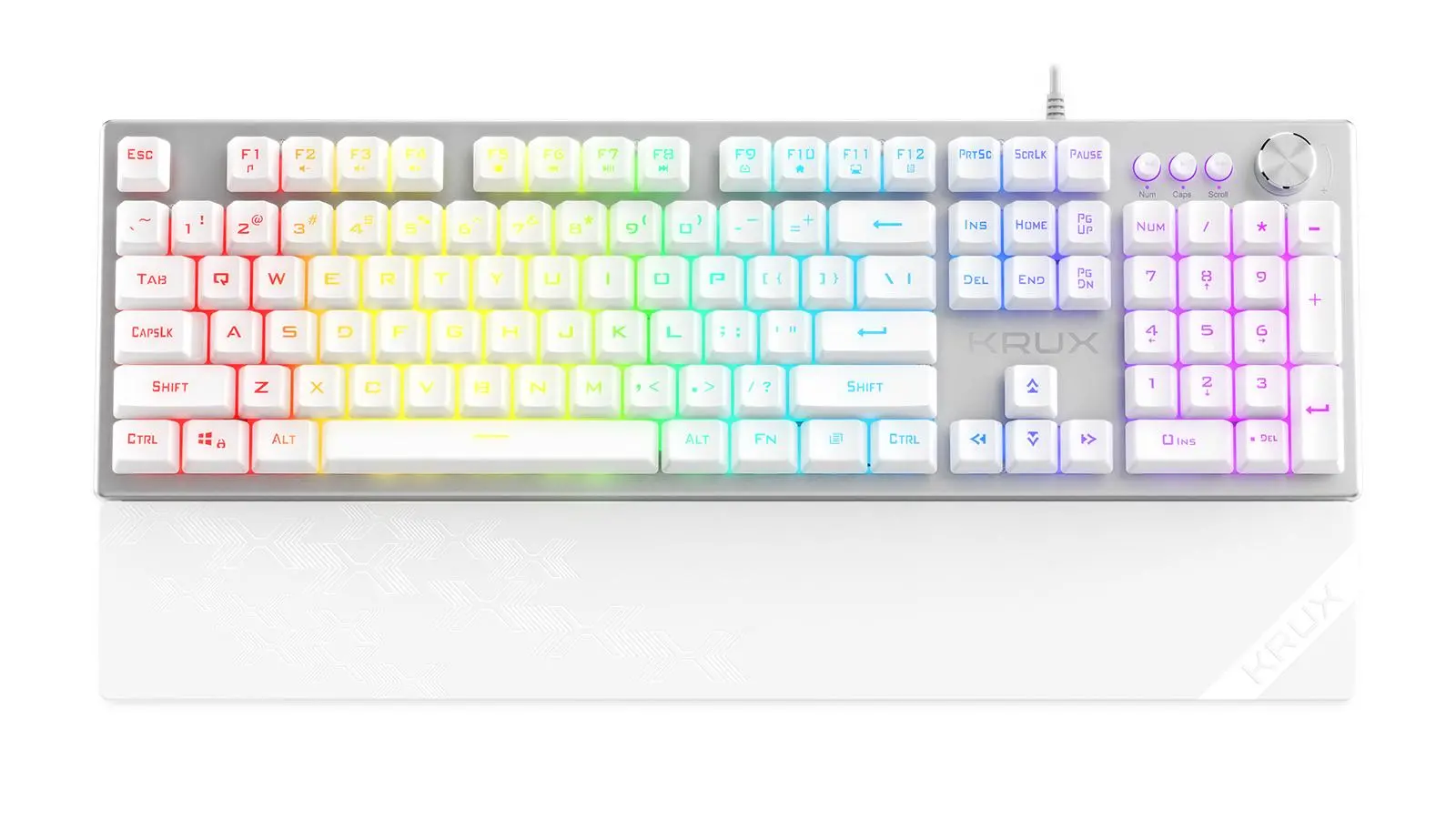Klawiatura membranowa Krux Frost Silver-White RGB Biały