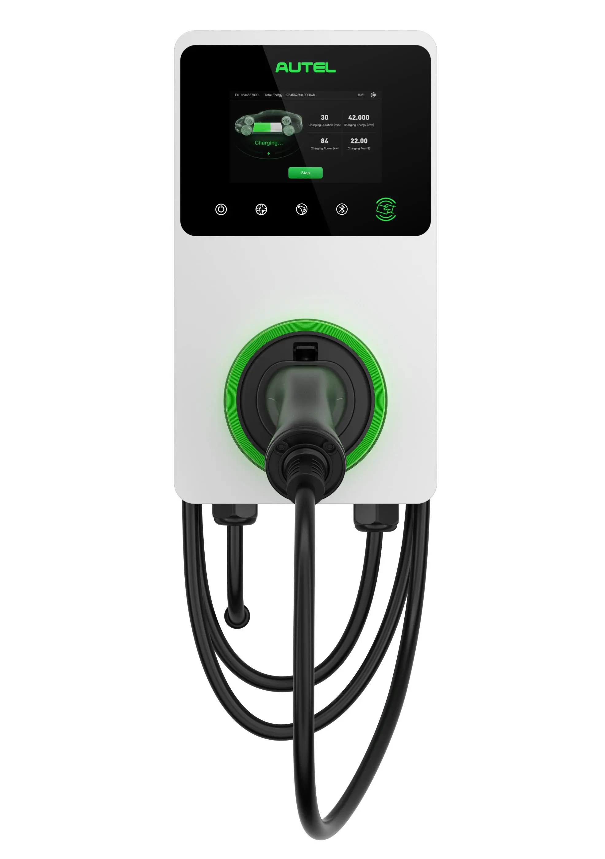 Stacja ładowania Autel Maxi EU AC W22-C5-4G-LM-WH 22kw LCD Kabel 5m Moduł 4G