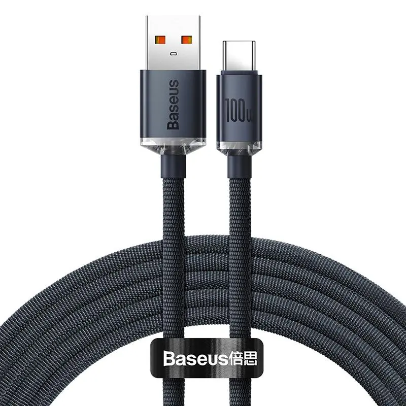 Kabel Baseus CAJY000501 USB do USB-C Crystal Shine 100W dla Huawei i Honor 2m Czarny