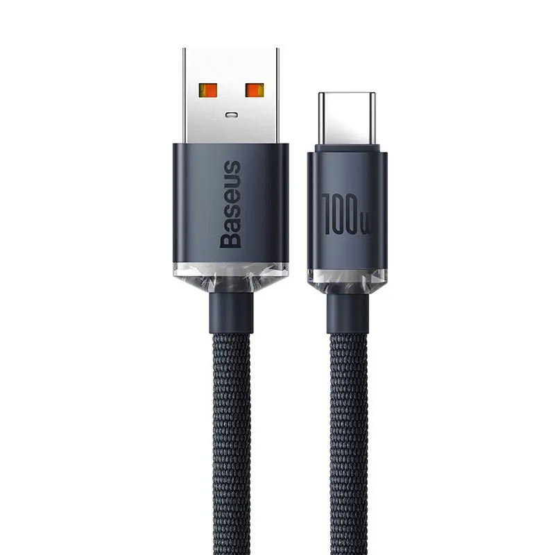 Kabel Baseus CAJY000501 USB do USB-C Crystal Shine 100W dla Huawei i Honor 2m Czarny