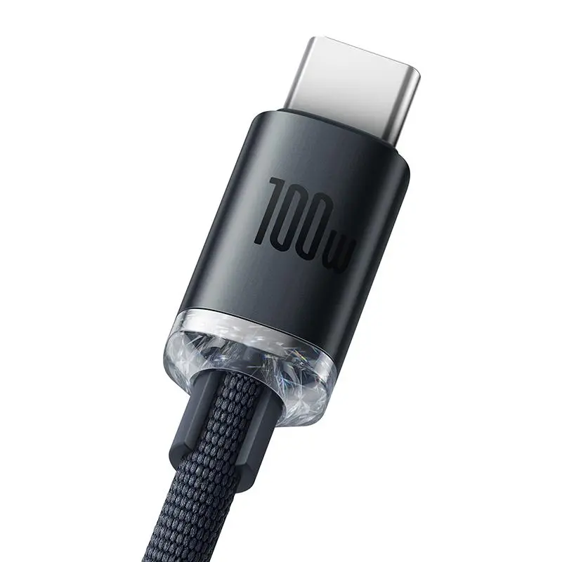 Kabel Baseus CAJY000501 USB do USB-C Crystal Shine 100W dla Huawei i Honor 2m Czarny