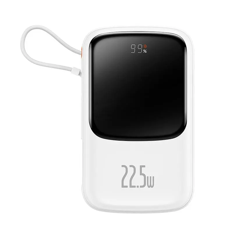 Powerbank Baseus PPQD020102 Qpow Pro z kablem USB-C 10000mAh PD 22,5W Biały