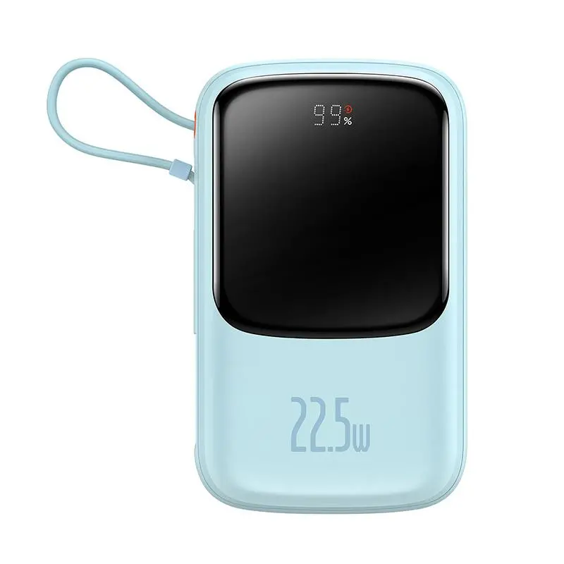 Powerbank Baseus PPQD020103 Qpow Pro z kablem USB-C 10000mAh PD 22,5W Niebieski