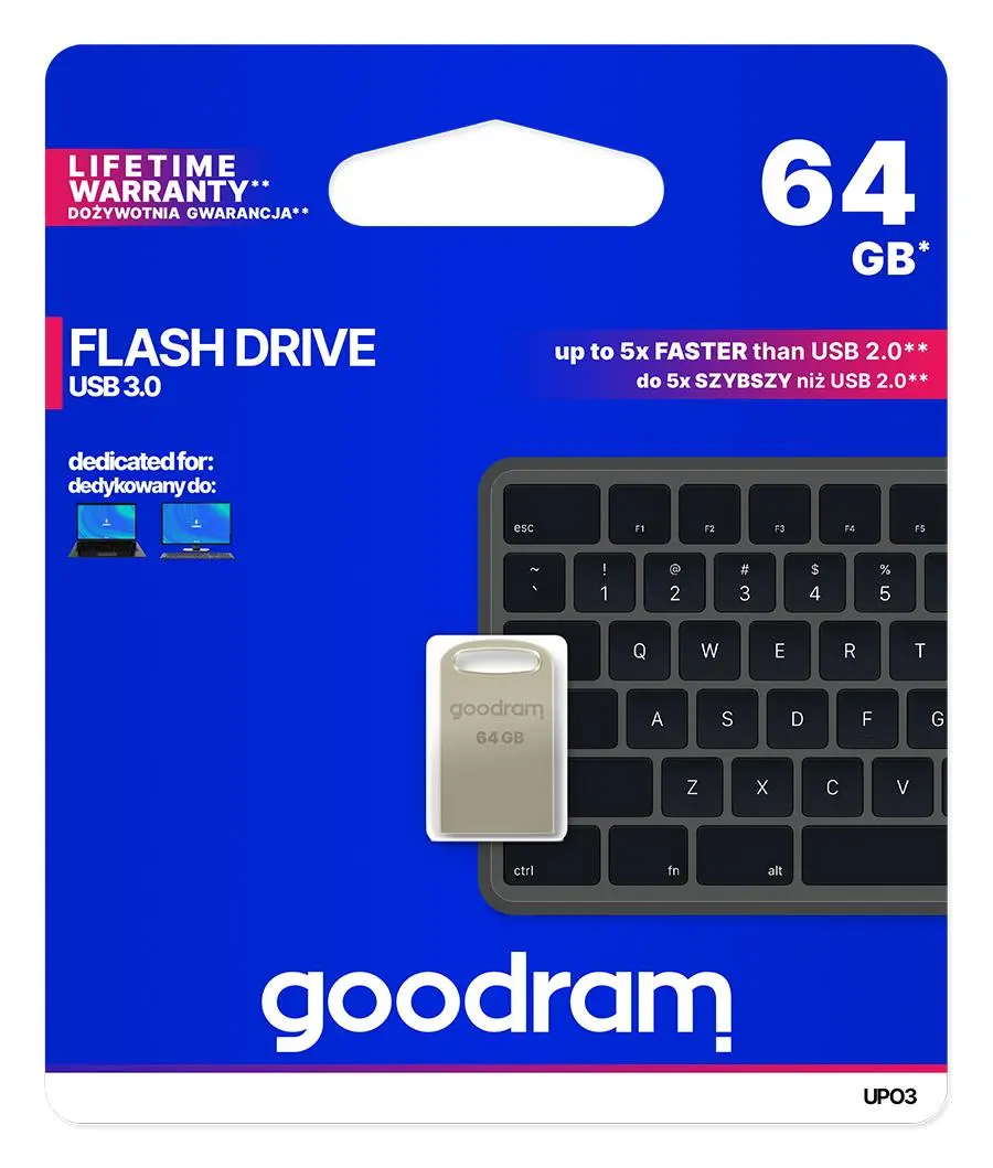 PenDrive GoodRam UPO3 64GB USB 3.0 Srebrny