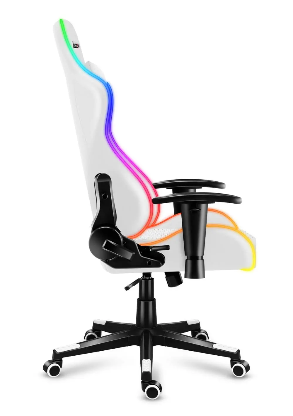 Fotel Huzaro Force 6.0 RGB LED Gamingowy do 130kg Skóra ECO Biały