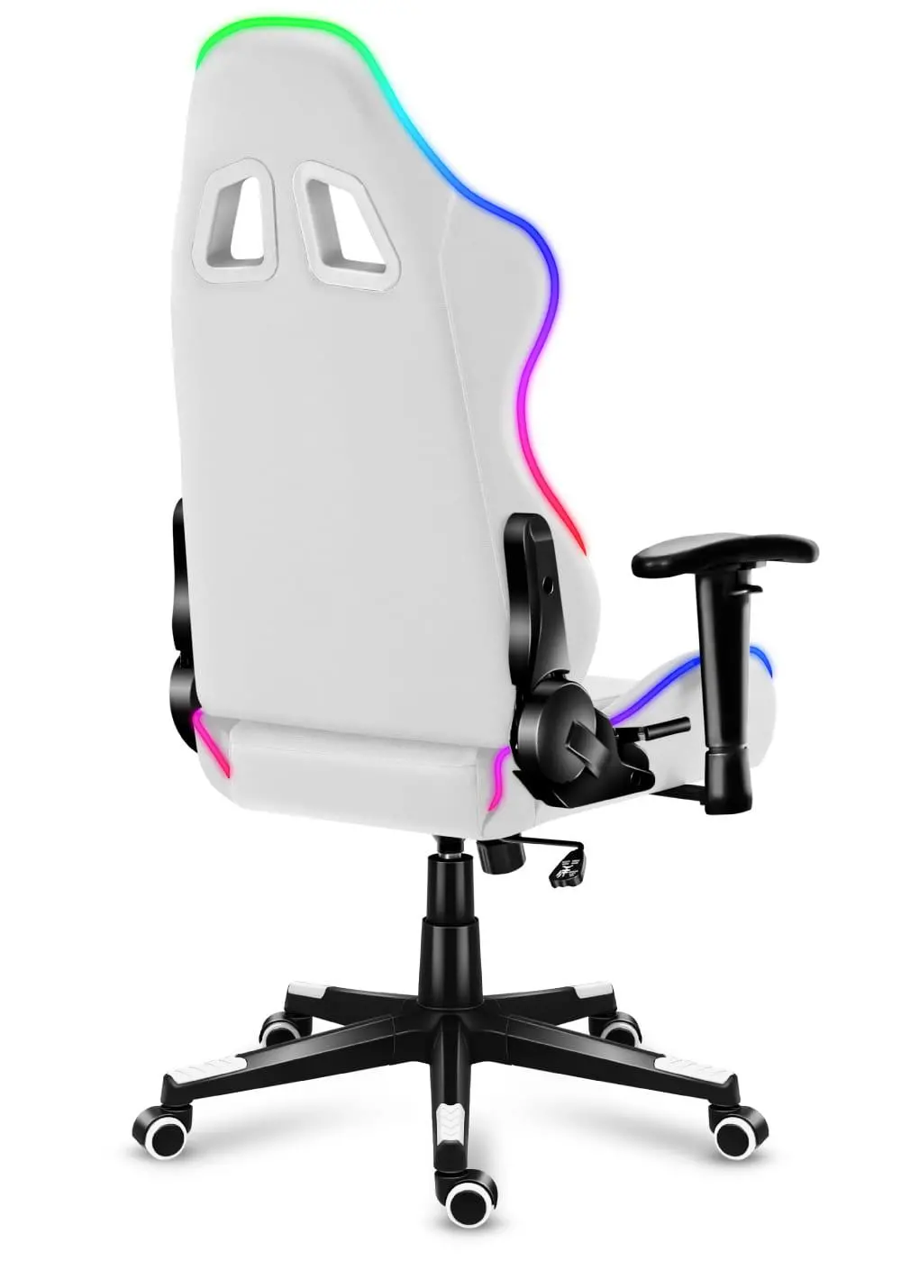 Fotel Huzaro Force 6.0 RGB LED Gamingowy do 130kg Skóra ECO Biały