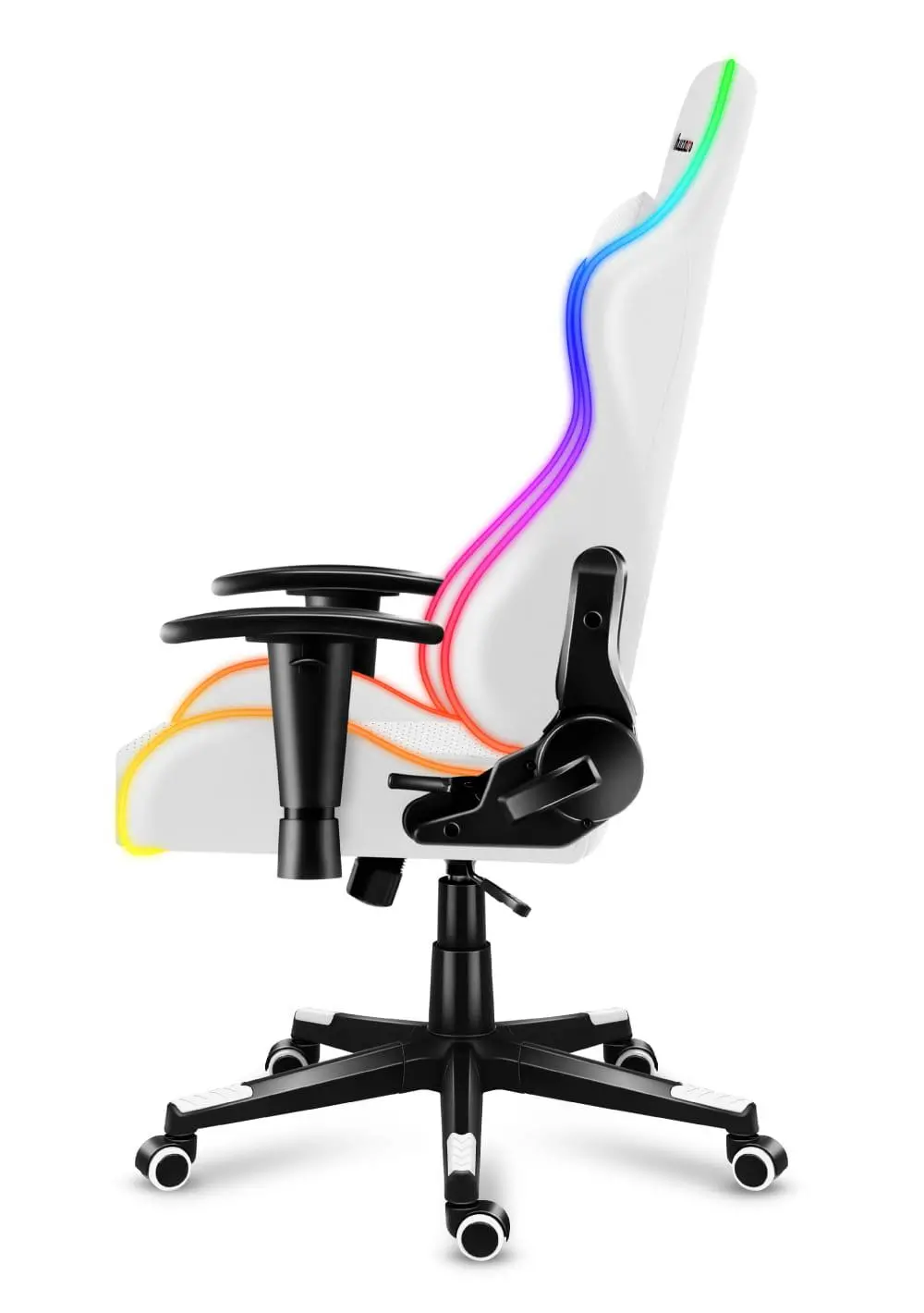 Fotel Huzaro Force 6.0 RGB LED Gamingowy do 130kg Skóra ECO Biały