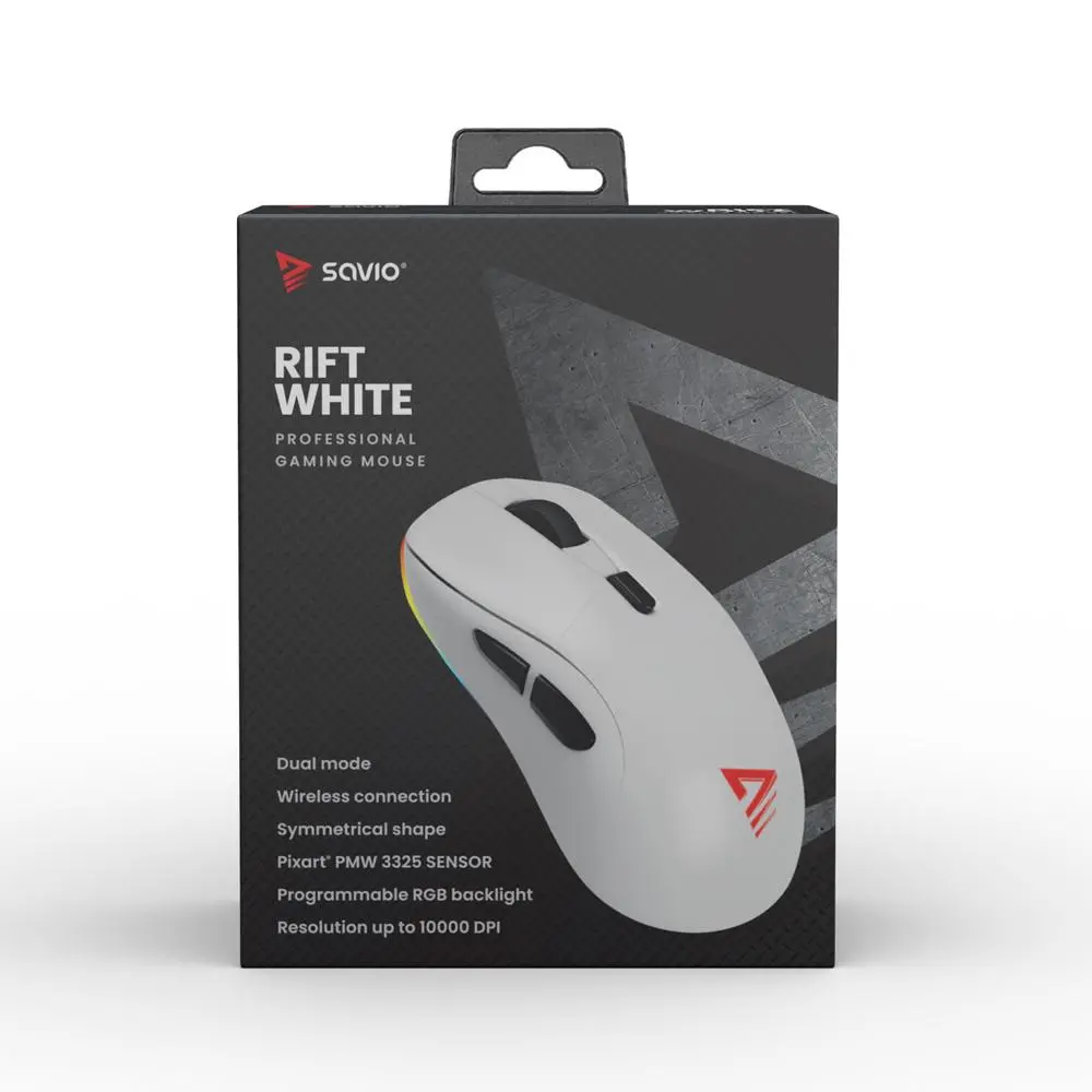 Myszka gamingowa Savio Rift White