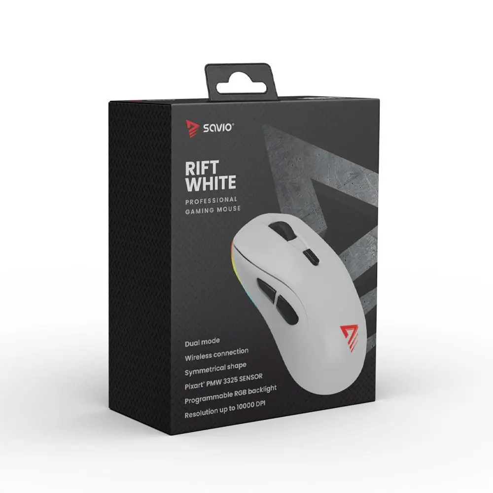 Myszka gamingowa Savio Rift White