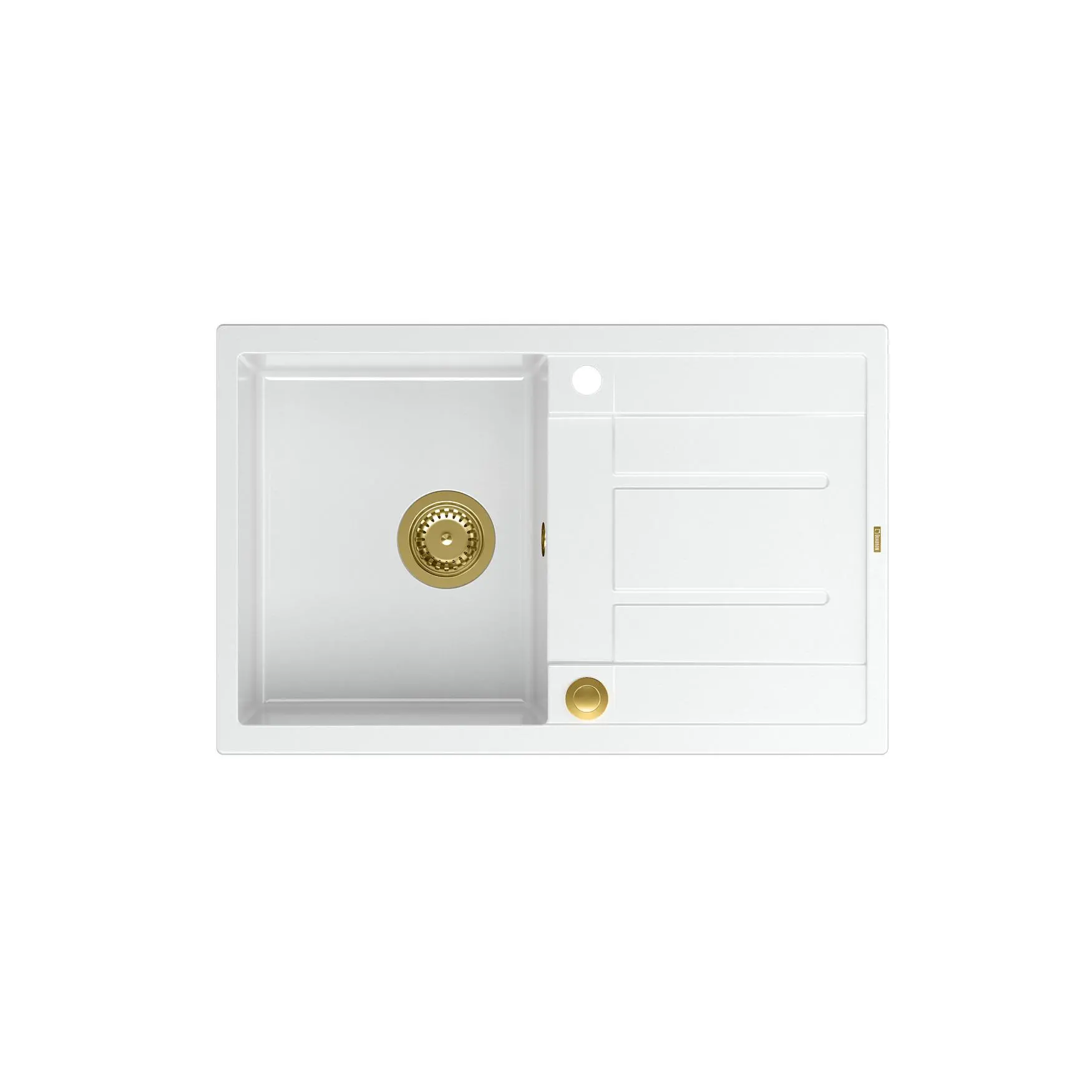 Zlewozmywak Quadron HB8203U1-G1 P2O Morgan 111 Granitowy Biały/Złoty