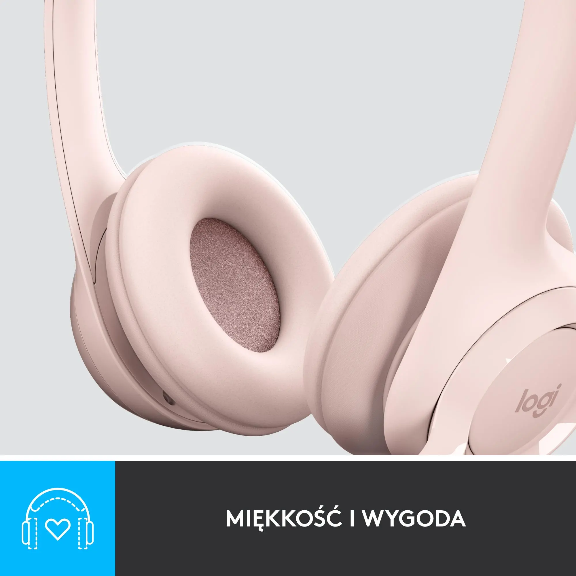 Słuchawki przewodowe z mikrofonem Logitech H390 Nauszne Różowy