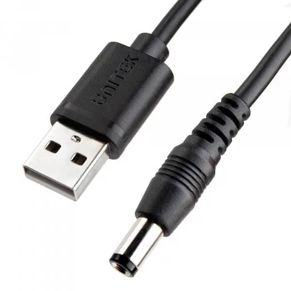 Kabel zasilający Unitek Y-C4046BK USB - wtyk DC 5.5/2.5mm 9V Czarny