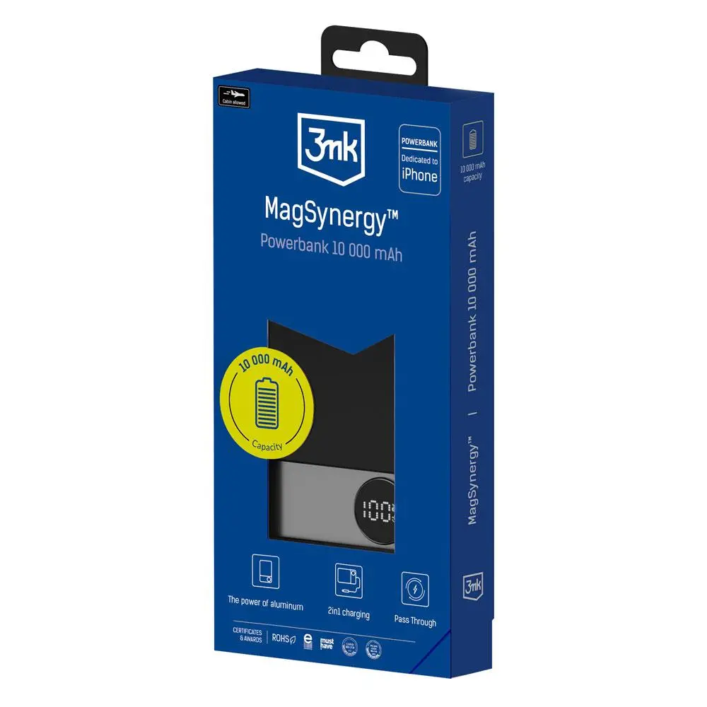 Powerbank 3mk MagSynergy 10000mAh 18W MagSafe QI USB-C Lightning Grafitowy