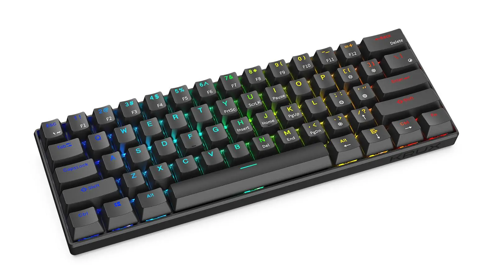Klawiatura mechaniczna Krux Neo PRO RGB Wireless Gateron Yellow Czarny
