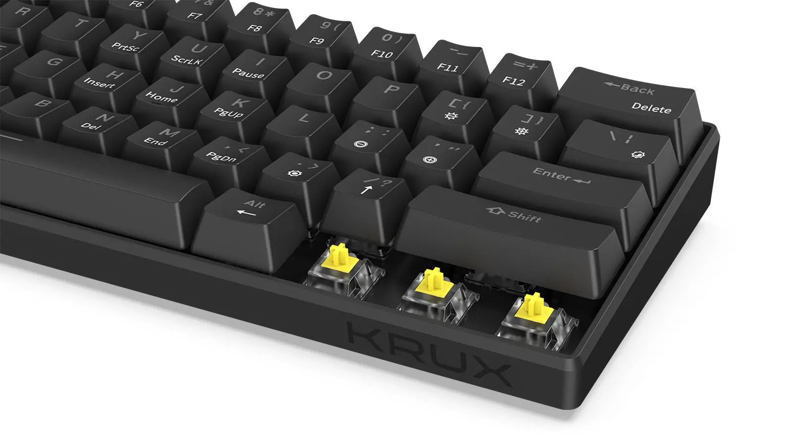 Klawiatura mechaniczna Krux Neo PRO RGB Wireless Gateron Yellow Czarny