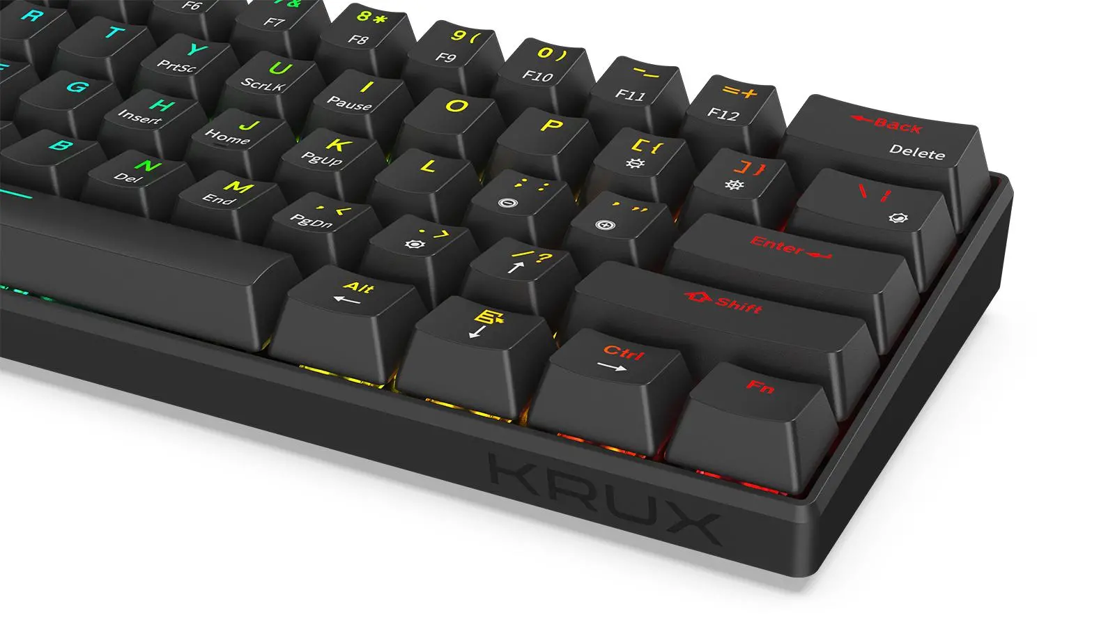 Klawiatura mechaniczna Krux Neo PRO RGB Wireless Gateron Yellow Czarny