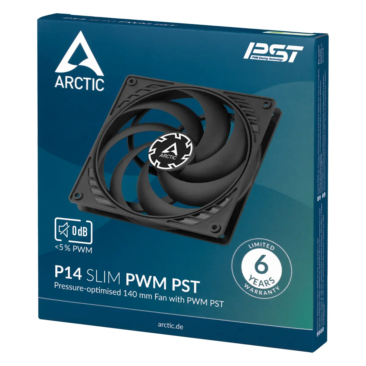 Wentylator Arctic P14 Slim PWM PST 140mm Czarny