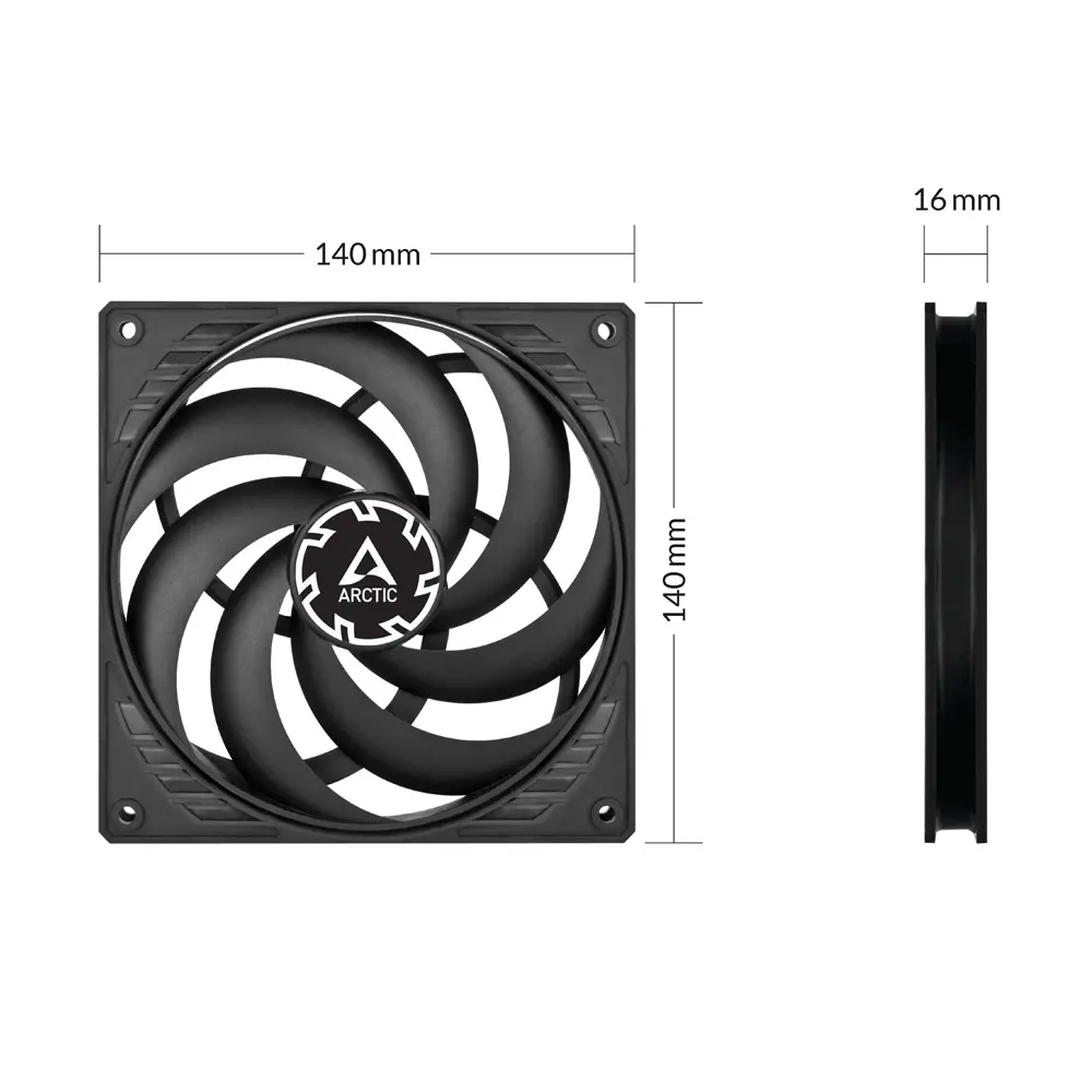 Wentylator Arctic P14 Slim PWM PST 140mm Czarny