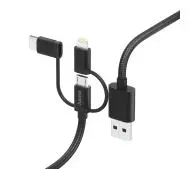 Hama 3w1 USB-C LIGHT 1,5m Czarny