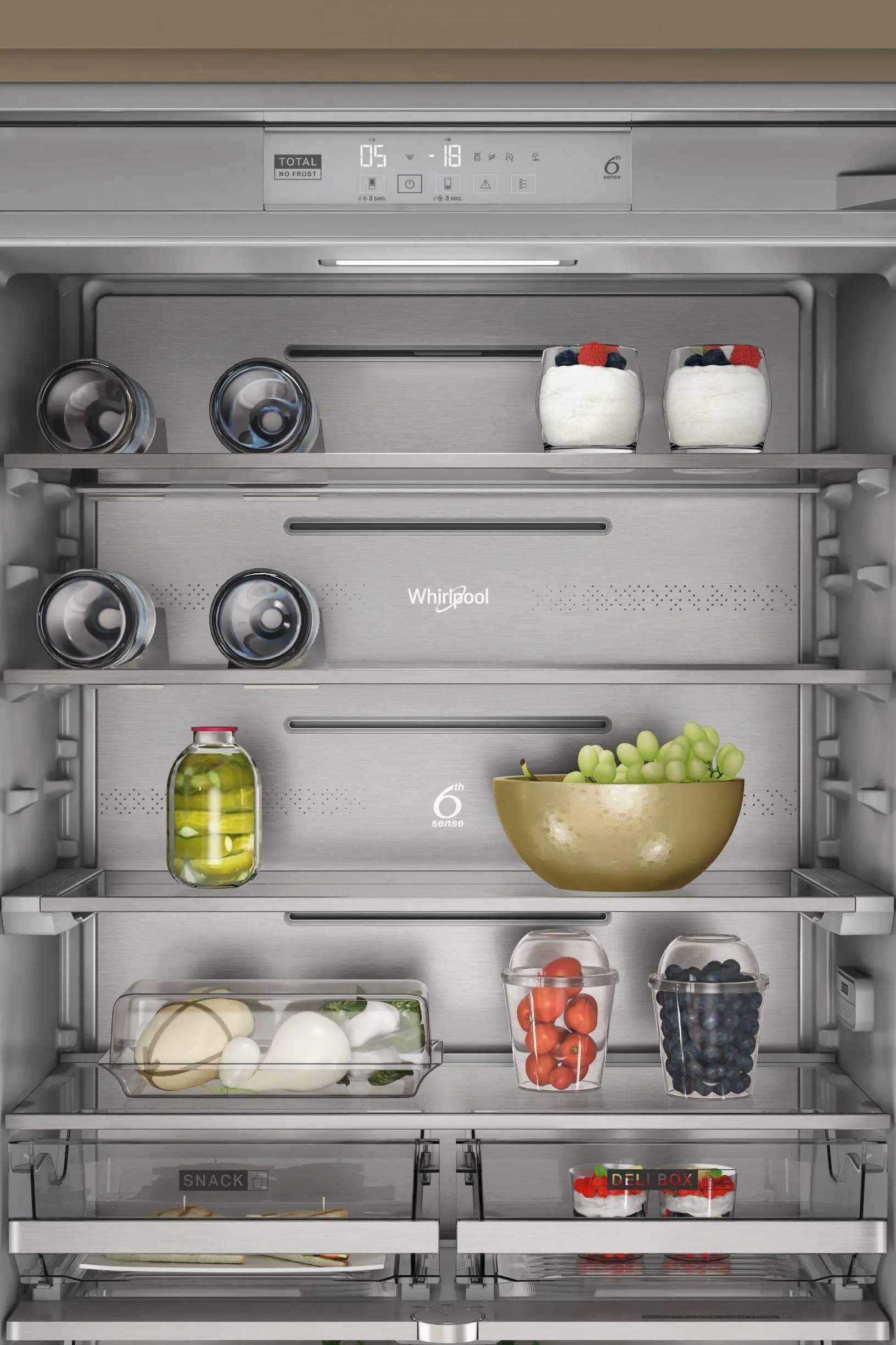 Lodówka Whirlpool WH SP70 T262 P Pełny No Frost 193,5cm Szuflada z kontrolą wilgotności