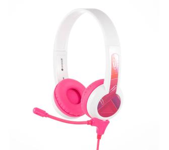 Słuchawki przewodowe z mikrofonem BuddyPhones StudyBuddy (różowy) dla dzieci