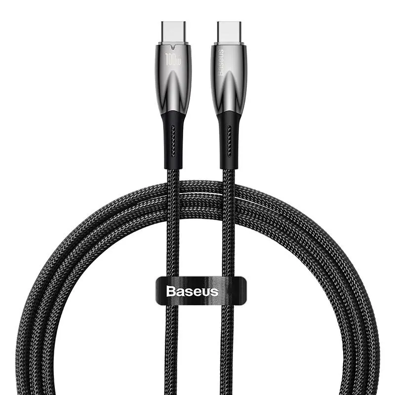 Kabel Baseus USB-C Glimmer 100W 1m Czarny