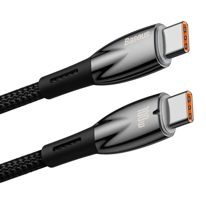 Kabel Baseus USB-C Glimmer 100W 1m Czarny