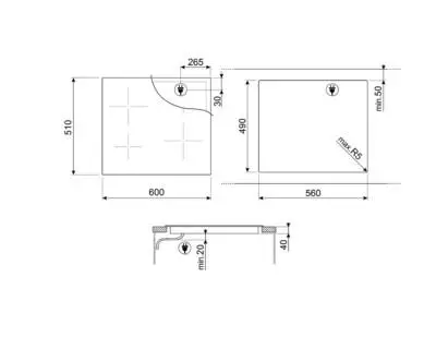 Płyta ceramiczna Smeg SE464TD 60cm