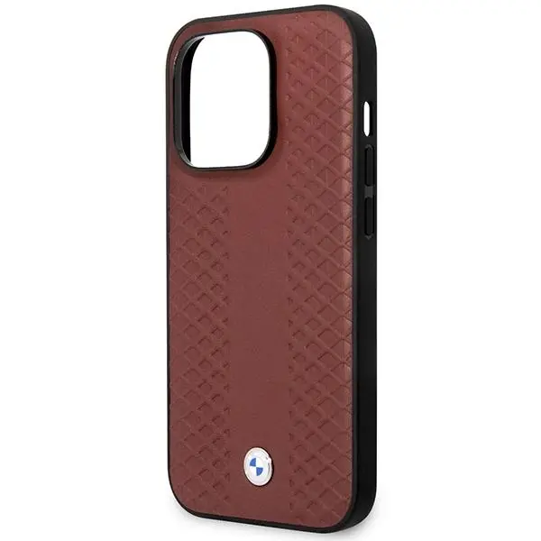 Etui BMW Leather Diamond Pattern BMHCP14L22RFGR do iPhone 14 Pro
