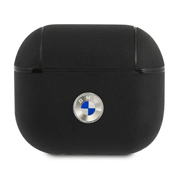 Etui na słuchawki BMW Geniune Leather Silver Logo BMA3SSLBK do AirPods 3 Czarny